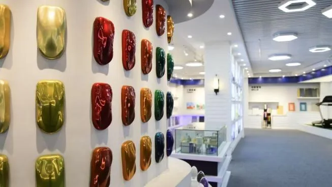 WANAN showroom with colour panels